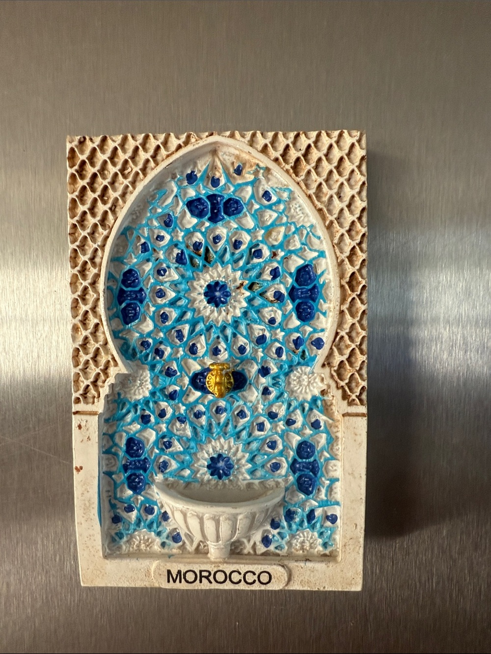 Morocco Blue Ceramic Mosaic Wall Fountain Decorative Magnet